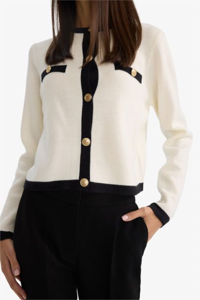 Regular Fit Crew Neck Knitwear Cardigan