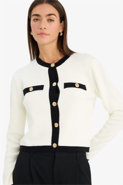 Regular Fit Crew Neck Knitwear Cardigan