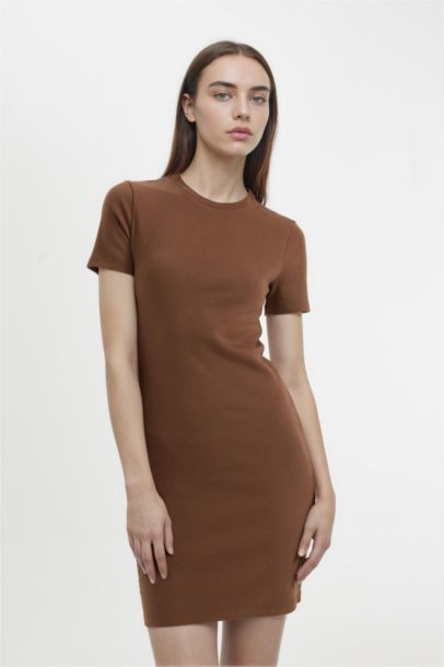 Bodycon Crew Neck Ribbed Camisole Mini Dress