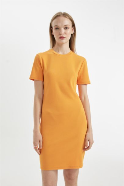 Bodycon Crew Neck Ribbed Camisole Mini Dress