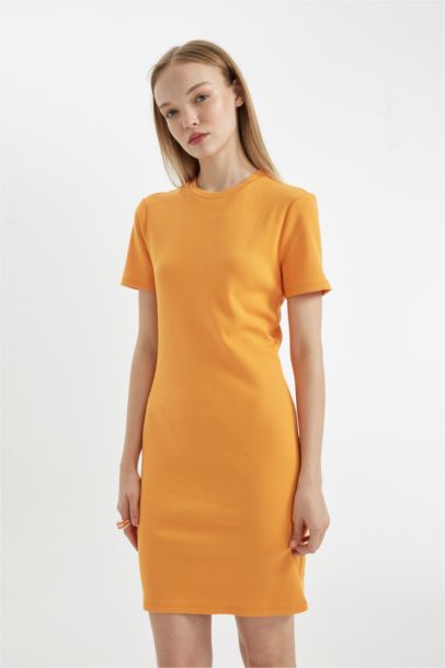 Bodycon Crew Neck Ribbed Camisole Mini Dress