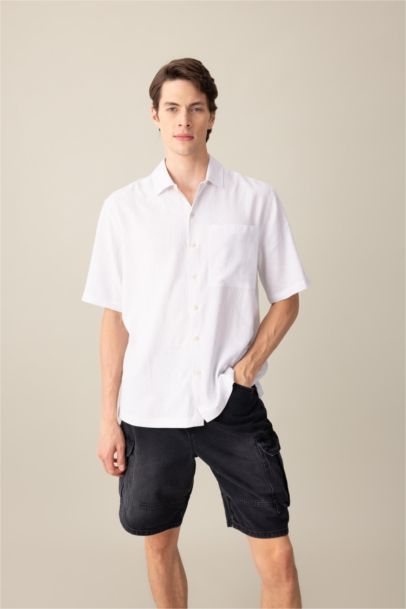 %100 Pamuk Kargo Fit Jean Bermuda Şort