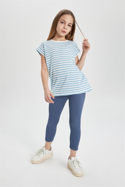 بنطلون ليجن بناتي ميدي نيلي فاتح