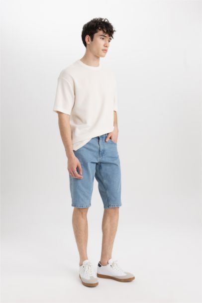 Regular Fit Denim Bermuda Shorts