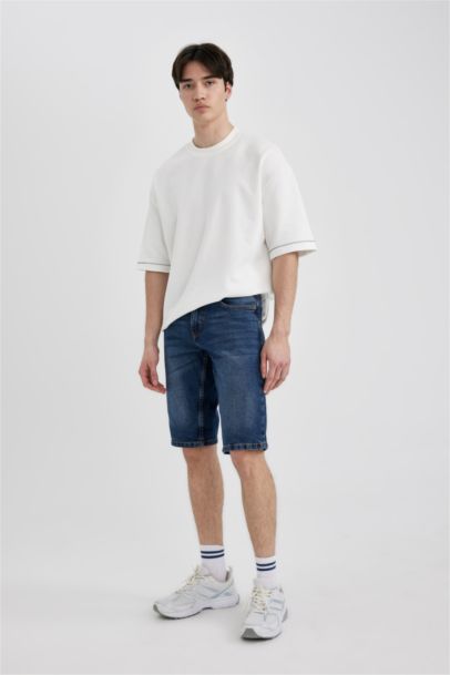 Regular Fit Denim Bermuda Shorts