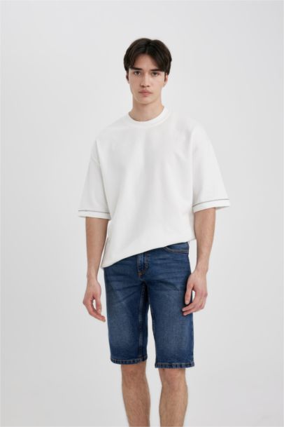 Regular Fit Denim Bermuda Shorts