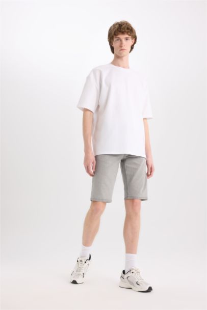 Slim Fit Узкие Джинсовые Бермуда Шорты