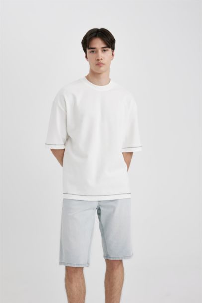 Slim Fit Denim Bermuda Shorts