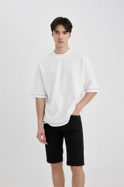 Slim Fit Denim Bermuda Shorts