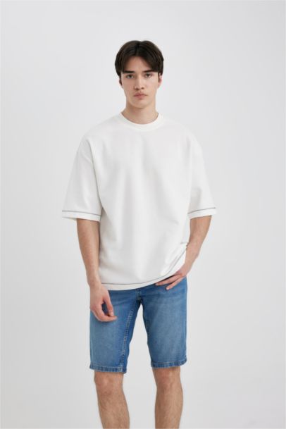 Slim Fit Denim Bermuda Shorts