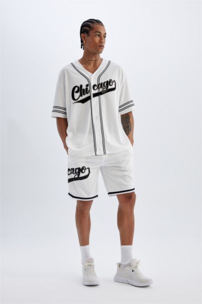 Standard Fit Printed Short Leg Heavy Fabric Shorts