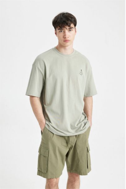 تيشيرت نص ردن قصة مريحة بياخة مستديرة