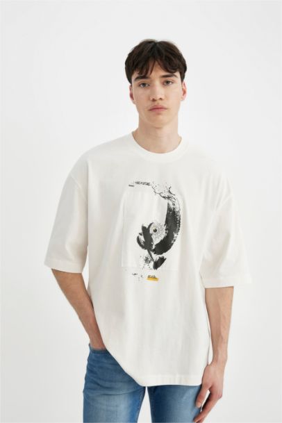 Loose Fit Crew Neck Printed T-Shirt