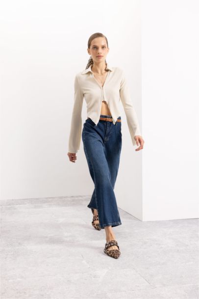 قميص كروب سليم فيت برقبة قميص