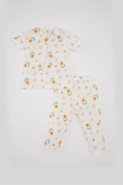 Baby Girl Floral Cotton 2 Piece Pajama Set