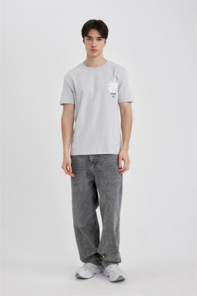 Regular Fit Crew Neck Printed Short Sleeve T-Shirt