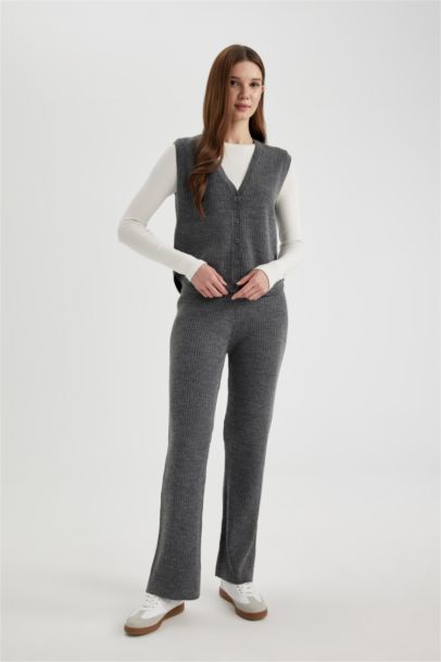 Pantalon Droit en Tricot