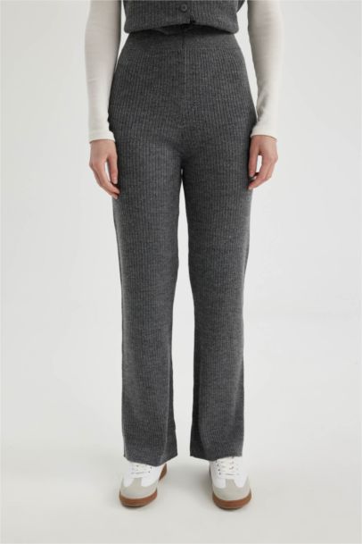 Pantalon Droit en Tricot