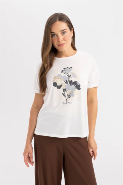 Relax Fit Crew Neck Printed T-Shirt