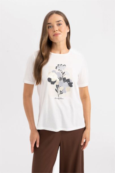 Relax Fit Crew Neck Printed T-Shirt