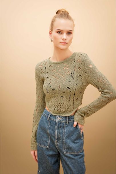 Pull tricot slim à col rond