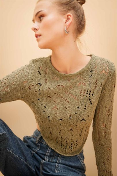 Pull tricot slim à col rond