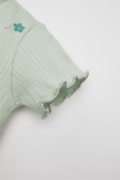 Baby Girl Floral Ribbed Camisole T-Shirt