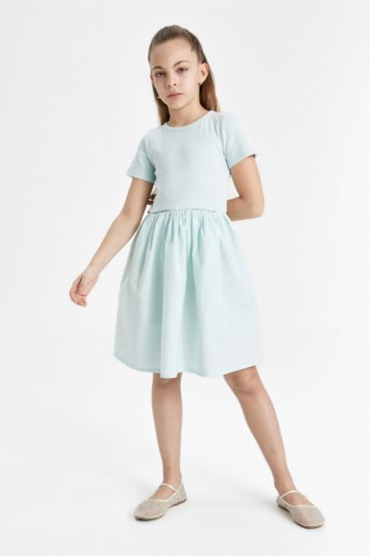 Girl Cotton Short Sleeve Dress