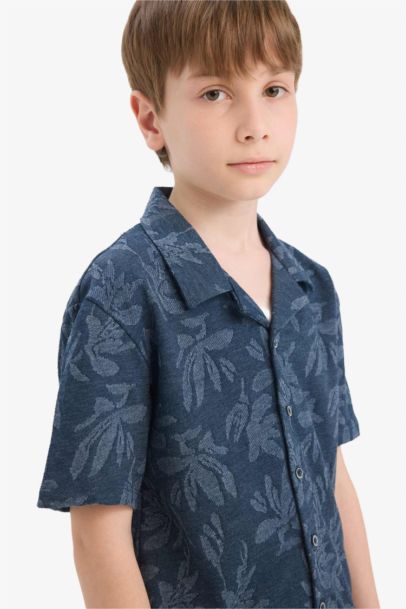 طقم اولادي قميص وشورت جاكار قصة عادية - قطعتين