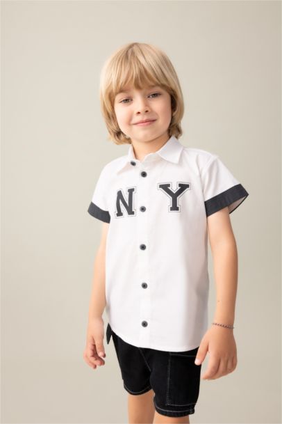 Baby Boy Poplin Short Sleeve Shirt