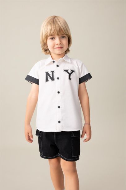 Baby Boy Poplin Short Sleeve Shirt