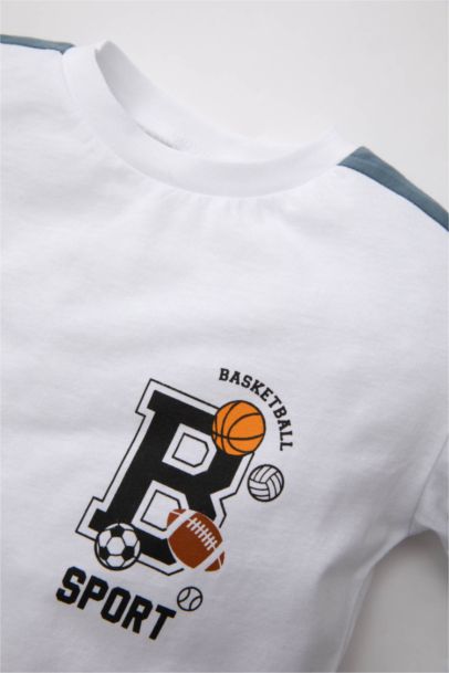 Baby Boy Crew Neck Sports Printed T-Shirt