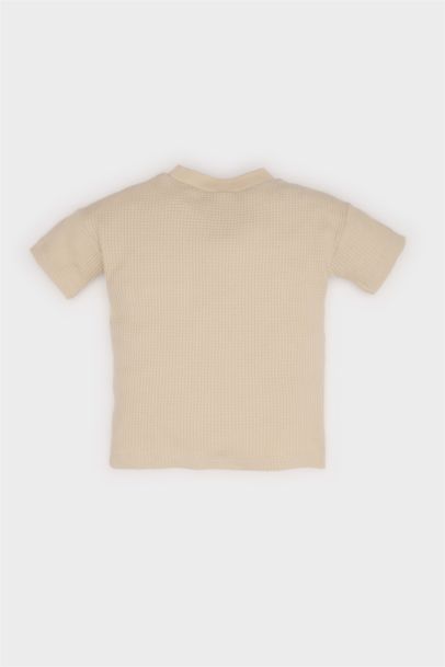 Baby Boy Regular Fit Crew Neck Waffle T-Shirt