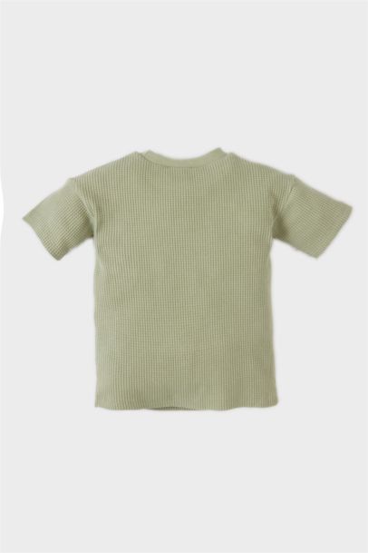 T-shirt gaufré à manches courtes et col rond pour bébé garçon