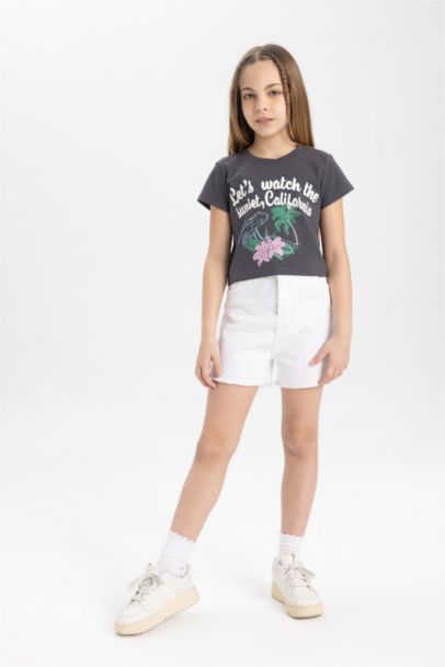 Girl Printed Short Sleeve T-Shirt