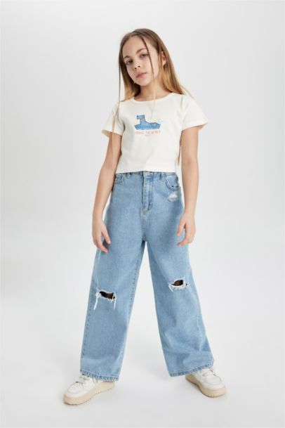 تيشيرت بناتي نص كم ريبانا