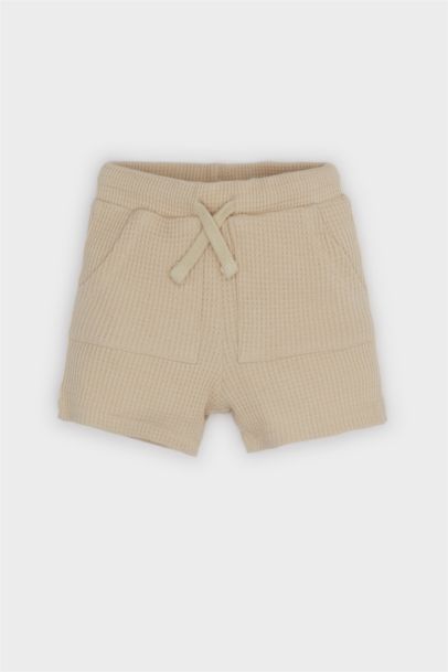 Short en tissu gaufré à taille élastique pour bébé garçon
