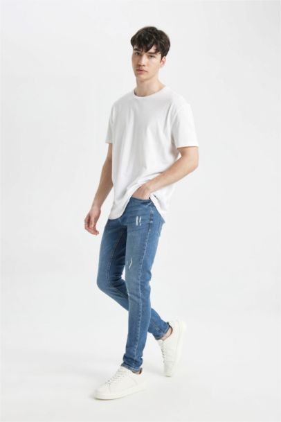Pantalon Jean Skinny Coupe avec des Détails Déchirés