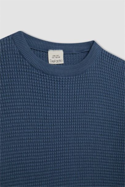 Boy Indigo Crew Neck Basic Pullover