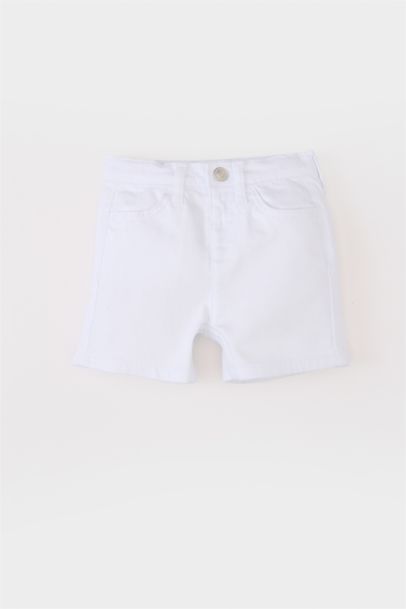 Beyaz Jean Şort Erkek Bebek