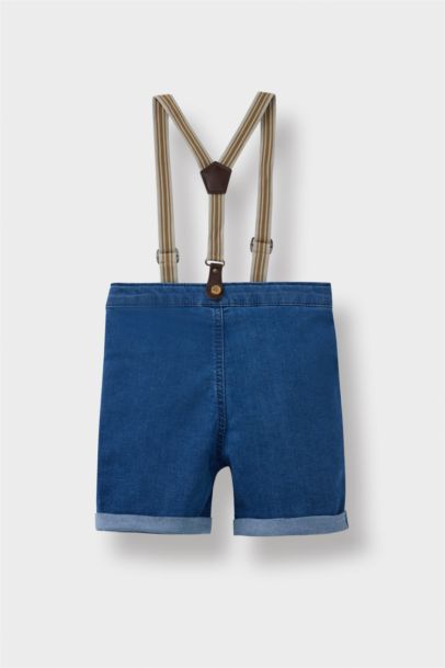 Short en jean à bretelles pour bébé garçon