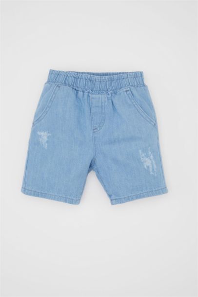 Baby Boy Label Printed Denim Shorts