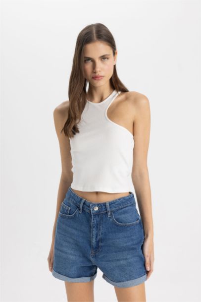 Mom Fit Denim High waist Shorts