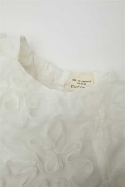 Robe Courte en Tulle à Manches Courtes pour Bébé Fille