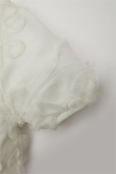 Robe Courte en Tulle à Manches Courtes pour Bébé Fille