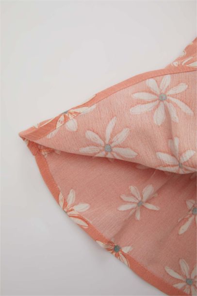 Baby Girl Floral Short Sleeve Crinkle Viscose Dress