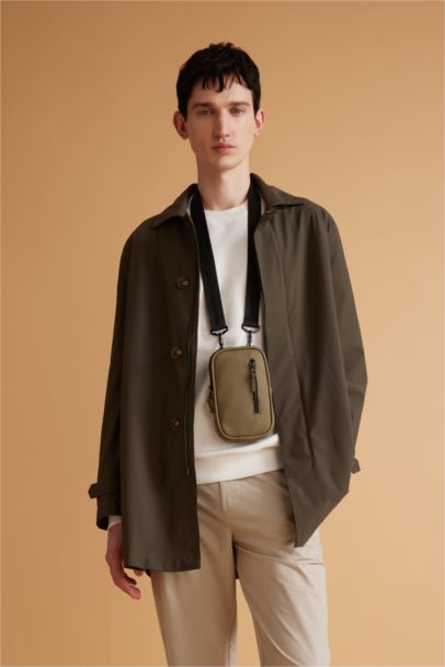 Erkek Orta Suni Deri Telefon Çantası