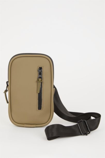 Erkek Orta Suni Deri Telefon Çantası