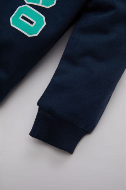 Baby Boy Crew Neck Printed Soft Furry Inside Sweatshirt