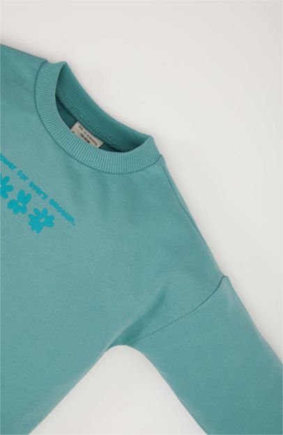 Girl Baby Floral Thin Sweatshirt Fabric 2 Piece Set